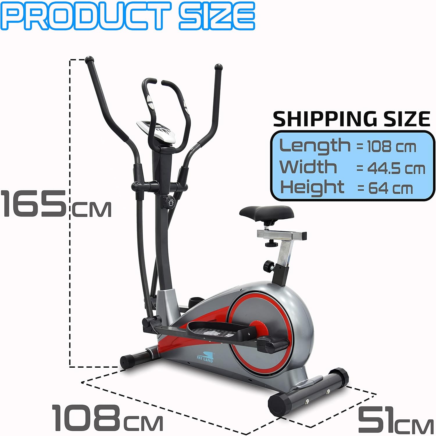 Elliptical and Upright Exercise Bike Magnetic Cardio Dual Trainer With 4 Way Adjustable Seat Elliptical Machine For Home - Em-1547 - Image 6