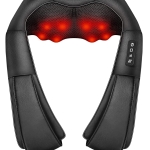 Neck and Shoulder Back Massager with Heat, Electric Vibration Deep Tissue 3D Kneading Massage Pillow for Pain Relief on Waist, Leg, Calf, Foot, Arm, Belly, Full Body, Muscles Em-6124