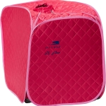 Portable Steam Sauna, Home Spa Sauna Tent with LED Steam Generator, Remote Control, Folding Chair & Foot Massager, Personal Relaxation & Detox Therapy for Men & Women (Pink, Small) EM-9209