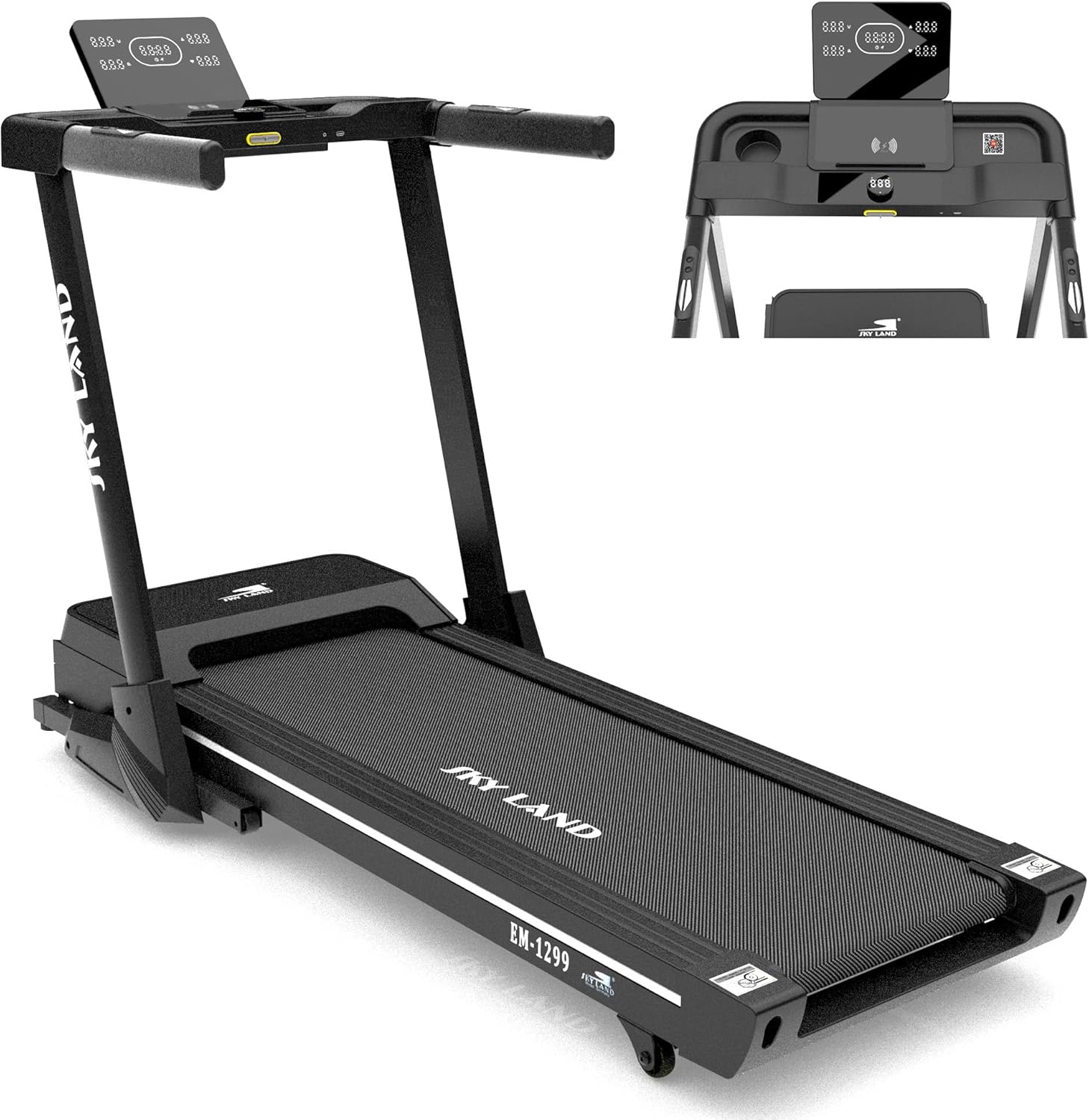Foldable Treadmill with Auto Incline | Bluetooth & Multi-App Support | Max User Weight 120kg | 3.0 HP Motor | Speed 1-18km/h | EM-1299