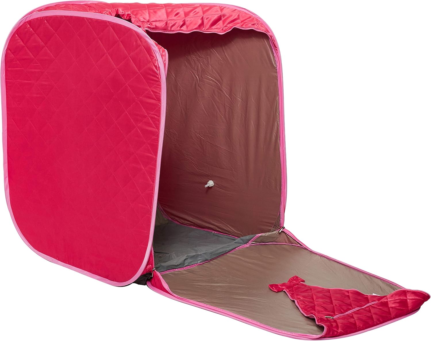 Portable Steam Sauna, Home Spa Sauna Tent with LED Steam Generator, Remote Control, Folding Chair & Foot Massager, Personal Relaxation & Detox Therapy for Men & Women (Pink, Small) EM-9209 - Image 3