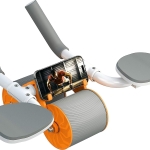 SKY LAND Ab Roller Wheel with Automatic Rebound & Elbow Support, Double Wheel Core Strength Trainer, Abdominal Workout Equipment for Home Fitness, Fat Burning & Core Training EM-9362