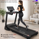 SKY LAND Treadmill with Auto Incline 20% 3.5HP Motor 6.0HP Peak Heavy Duty Home Treadmill 1–20 km/h LED Display Bluetooth App Foldable Running Machine 150kg Capacity EM-1310