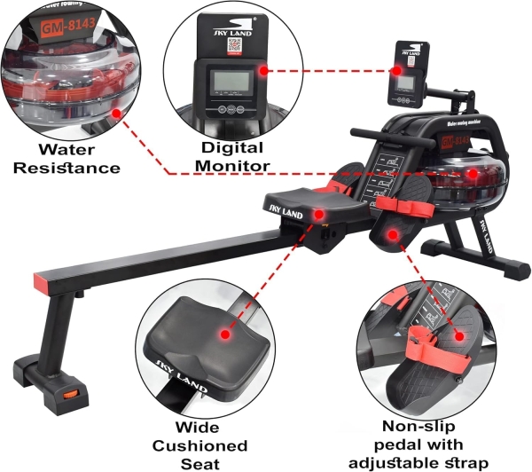 Water Resistance Rowing Machine with FitShow | Sky Land UAE