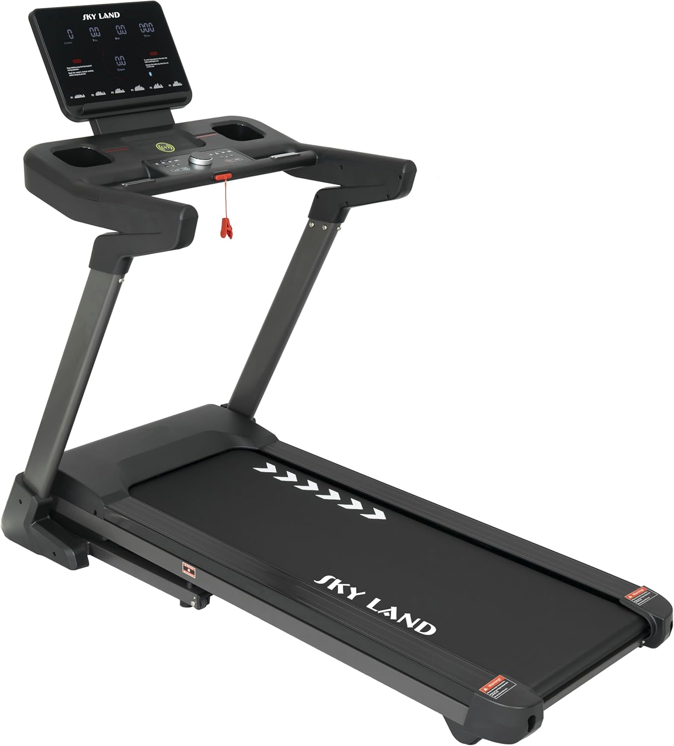 SKY LAND Treadmill with Auto Incline 15 Levels 6.0HP Peak Motor Heavy Duty Home Treadmill 1–18 km/h LED Display Bluetooth App Music Wireless Charging Foldable Running Machine 135kg EM-1311