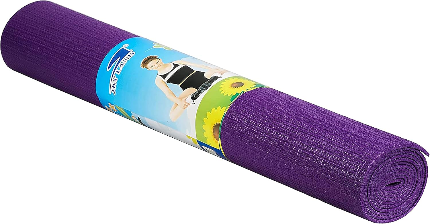 SKY LAND Yoga Mat Non Slip,3mm Yoga Mat-Ideal for HiiT, Pilates, Yoga, and Home Workouts-PVC Gym Exercise Mat Ideal for Various Fitness Routines (Purple, 173 x 61cm)-EM-9306-P