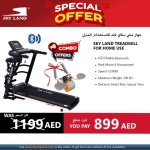 SKY LAND Treadmill with built-in Massager | Ab Roller Combo, 4 HP Peak Motor Running Machine for Home, Bluetooth App, LCD Display, Compact Cardio Fitness Equipment with Sit Up & Core Training EM-1258