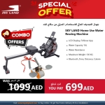 SKY LAND Water Rowing Machine with Bluetooth App & Ab Roller – Smooth, Quiet & Ergonomic Design (130kg Max Weight)