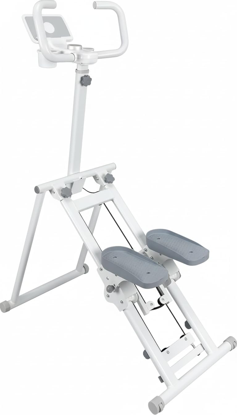 SKY LAND Vertical Step Climbing Machine EM-1886 | Foldable Stair Stepper Climber with 4-Level Pedal Gradient, Adjustable Handle & Saddle, Tablet Holder, Bottle Holder, Wheels, 120KG Capacity for Home Gym UAE - Image 2