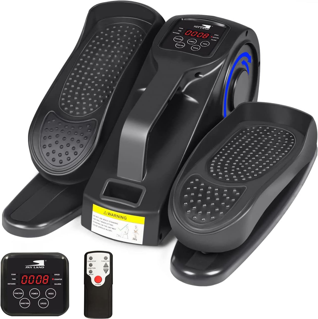 SKY LAND Under Desk Electric Elliptical Machine EM-1871 – Compact Seated Elliptical Stepper with Remote, LCD Monitor & 5 Speed Levels for Home Office Fitness UAE