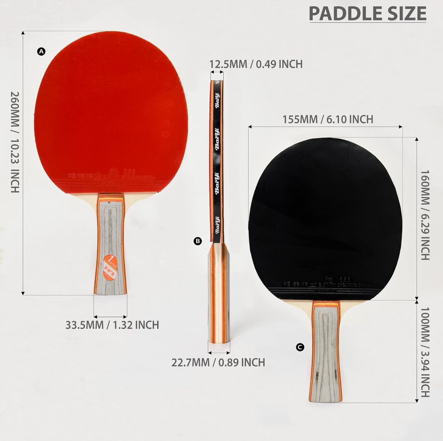 SKY LAND Professional Table Tennis Racket 3.0 with Case – 7-Ply Wood Ping Pong Paddle for Beginners & Intermediate Players EM-9354 - Image 6