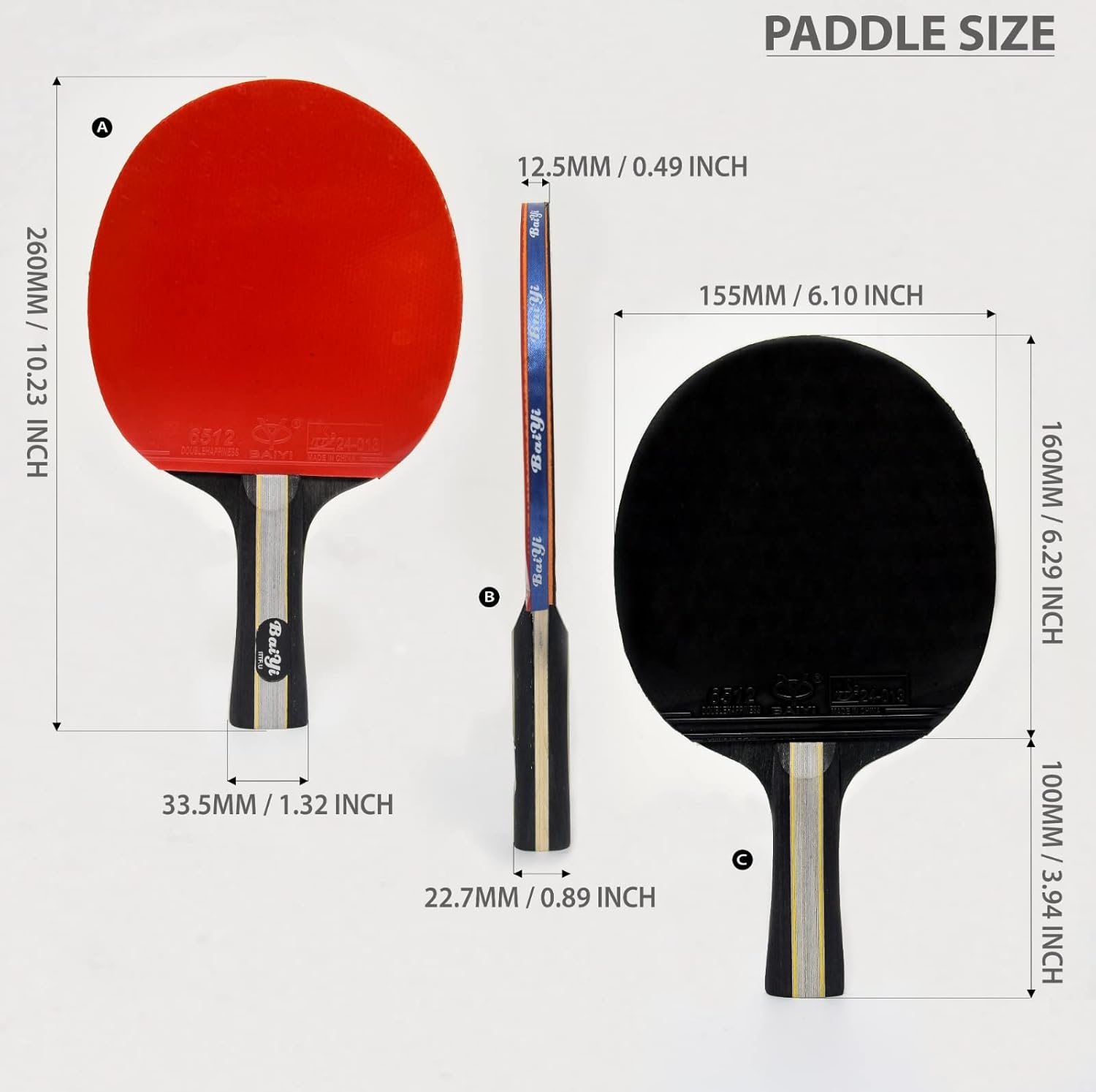 SKY LAND Table Tennis Racket Set 2.0 with 2 Paddles, 3 Balls & Case – Ping Pong Set for Family & Training EM-9355 - Image 3