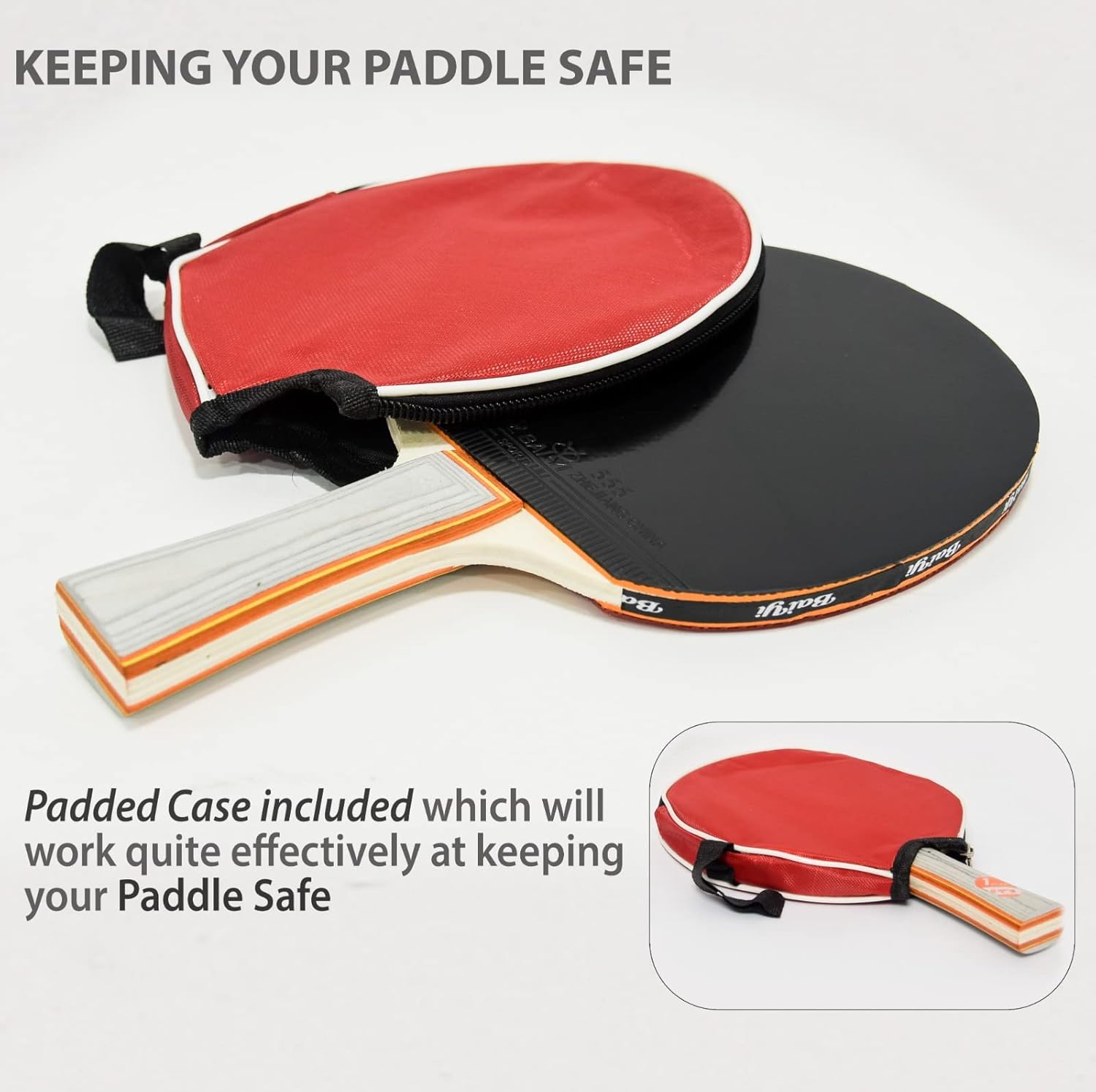 SKY LAND Professional Table Tennis Racket 3.0 with Case – 7-Ply Wood Ping Pong Paddle for Beginners & Intermediate Players EM-9354 - Image 5