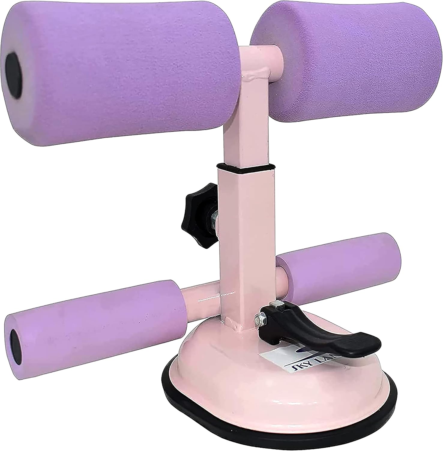 SKY LAND Portable Sit-Up Assistant – Self-Suction Floor Fitness Device for Home & Office, Core Ab Exerciser, Push-Up & Plank Training Bar, Non-Slip Foam Handle, Light Pink/Red – EM-9345-R
