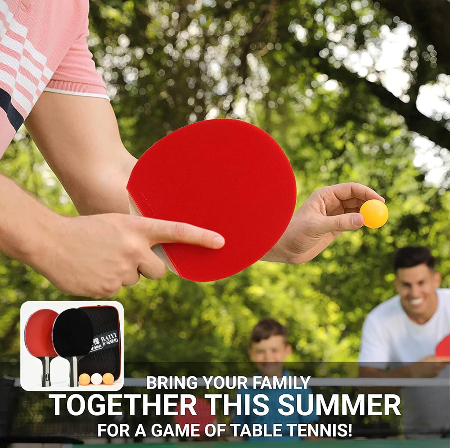 SKY LAND Table Tennis Racket Set 2.0 with 2 Paddles, 3 Balls & Case – Ping Pong Set for Family & Training EM-9355 - Image 5