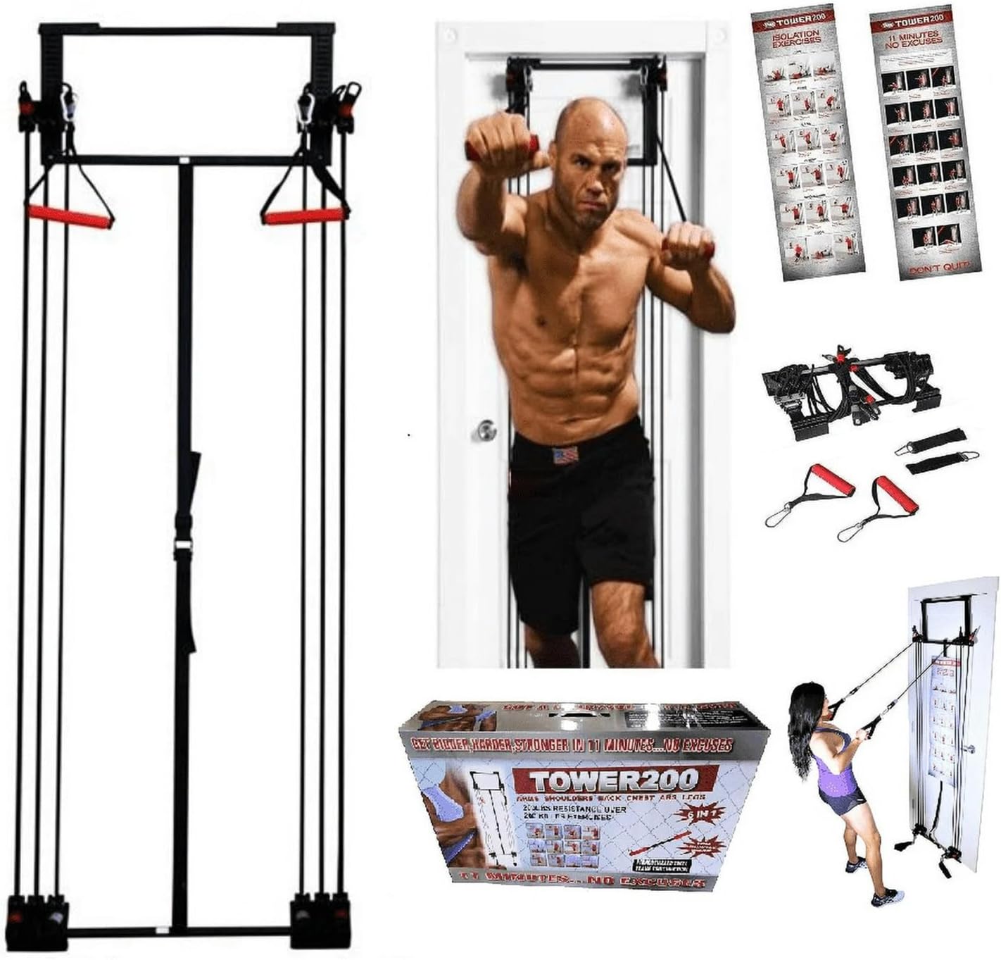 SKY LAND Tower 200 Door Gym EM-1816 | 95KG Resistance & 200+ Exercises