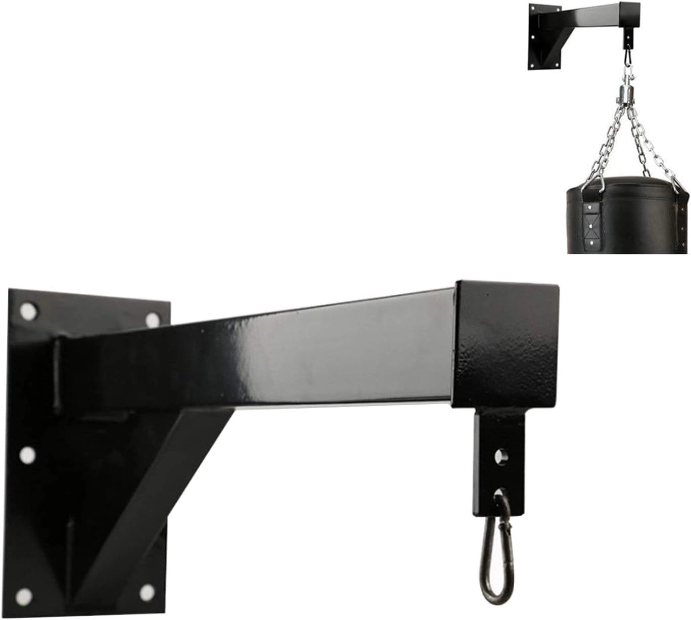 SKY LAND EM-1877 wall-mounted punching bag hanger bracket made from heavy-duty steel with reinforced support arm and hanging hook for boxing and fitness training equipment.