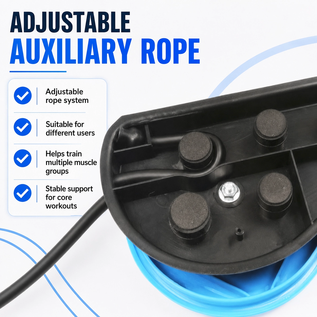 EM-1843-B Adjustable Resistance Rope System for Core Training, Strength Workouts and Multi-Muscle Exercise