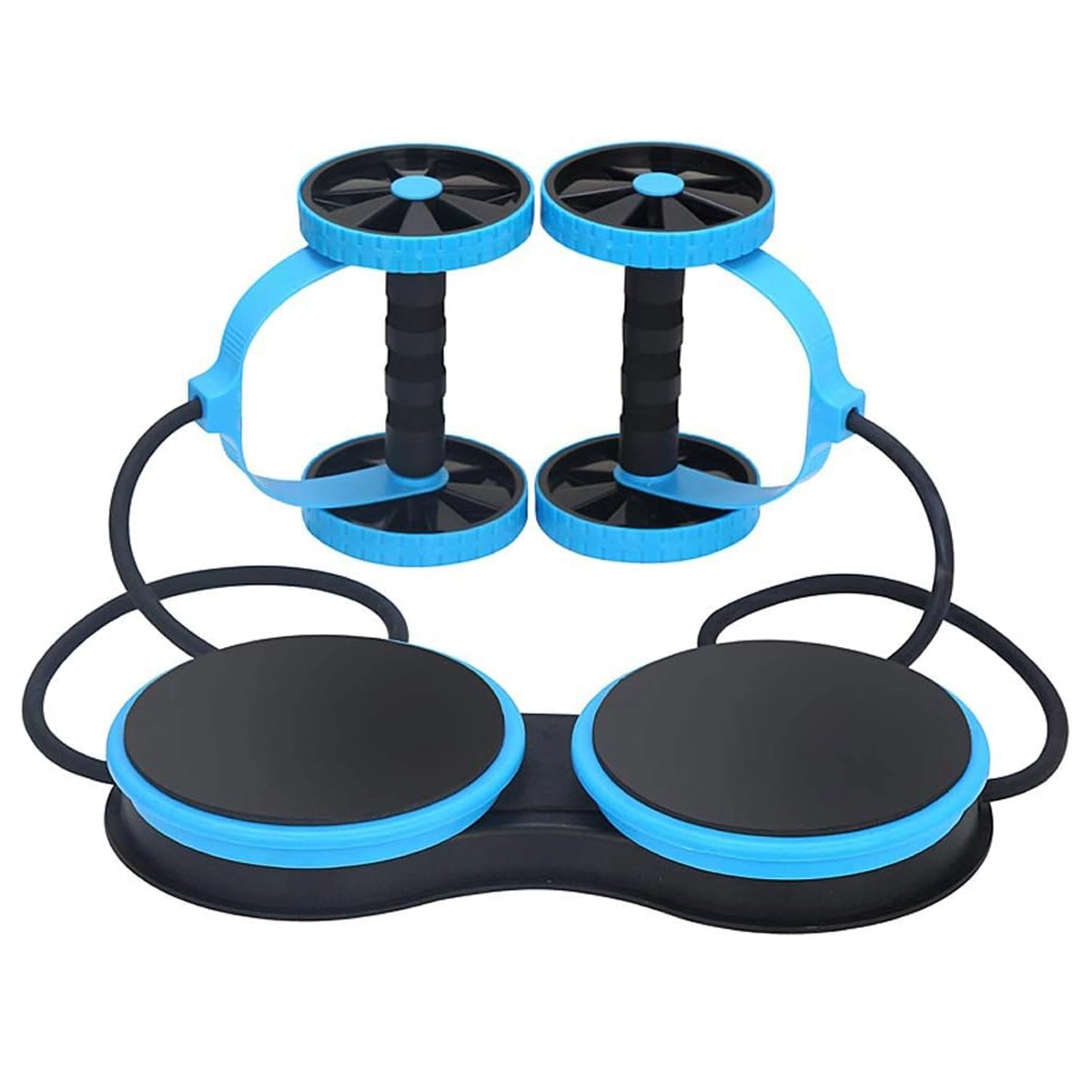EM-1843-B Push Up Board Set with Dual Ab Rollers, Rotating Push-Up Handles and Twist Discs for Full Body Home Workout