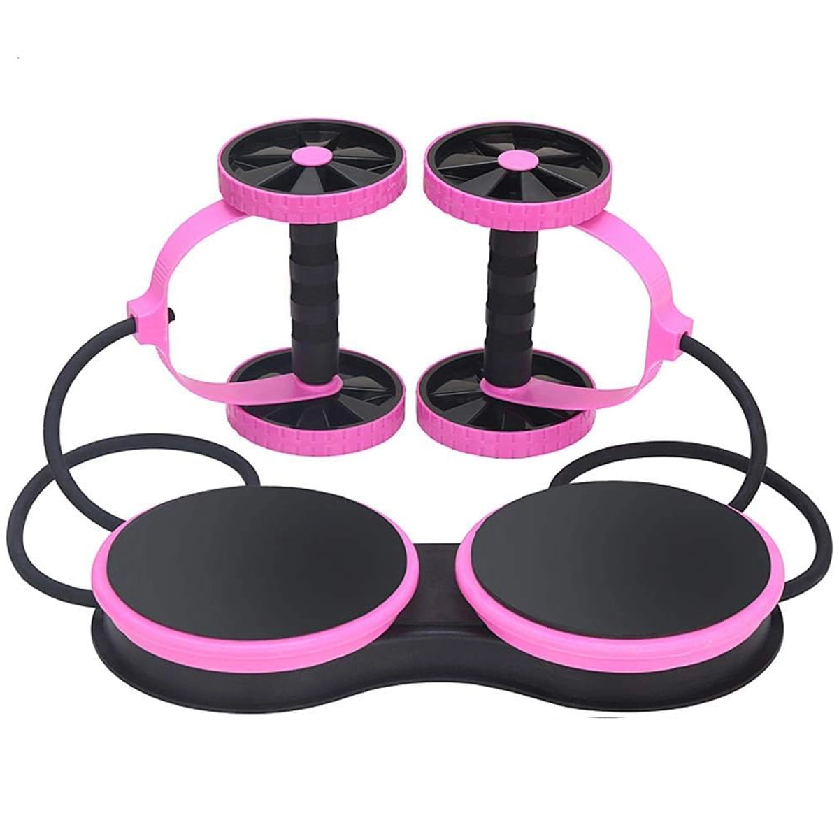 EM-1843-P Push Up Board Set with Dual Ab Rollers, Rotating Push-Up Handles and Twist Discs for Full Body Home Workout
