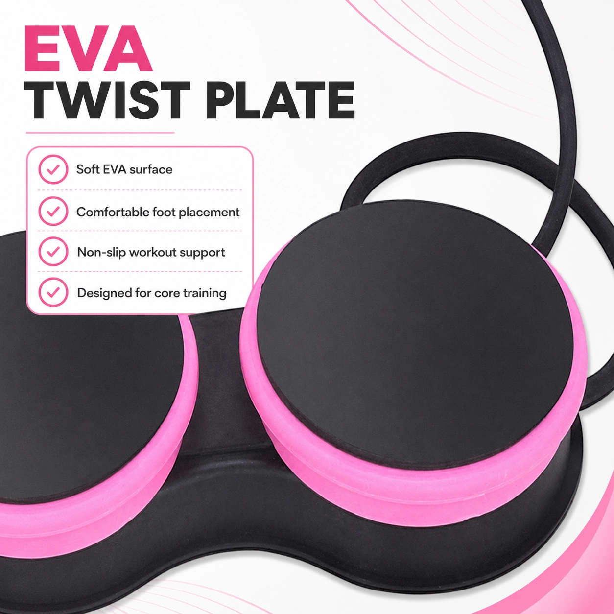 Pink EVA Twist Plate with Non-Slip Surface for Core, Waist and Balance Training