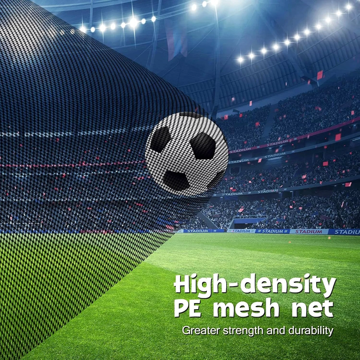 EM-1880 High-Density PE Mesh Net Portable Soccer Goal with Durable Football Practice Net