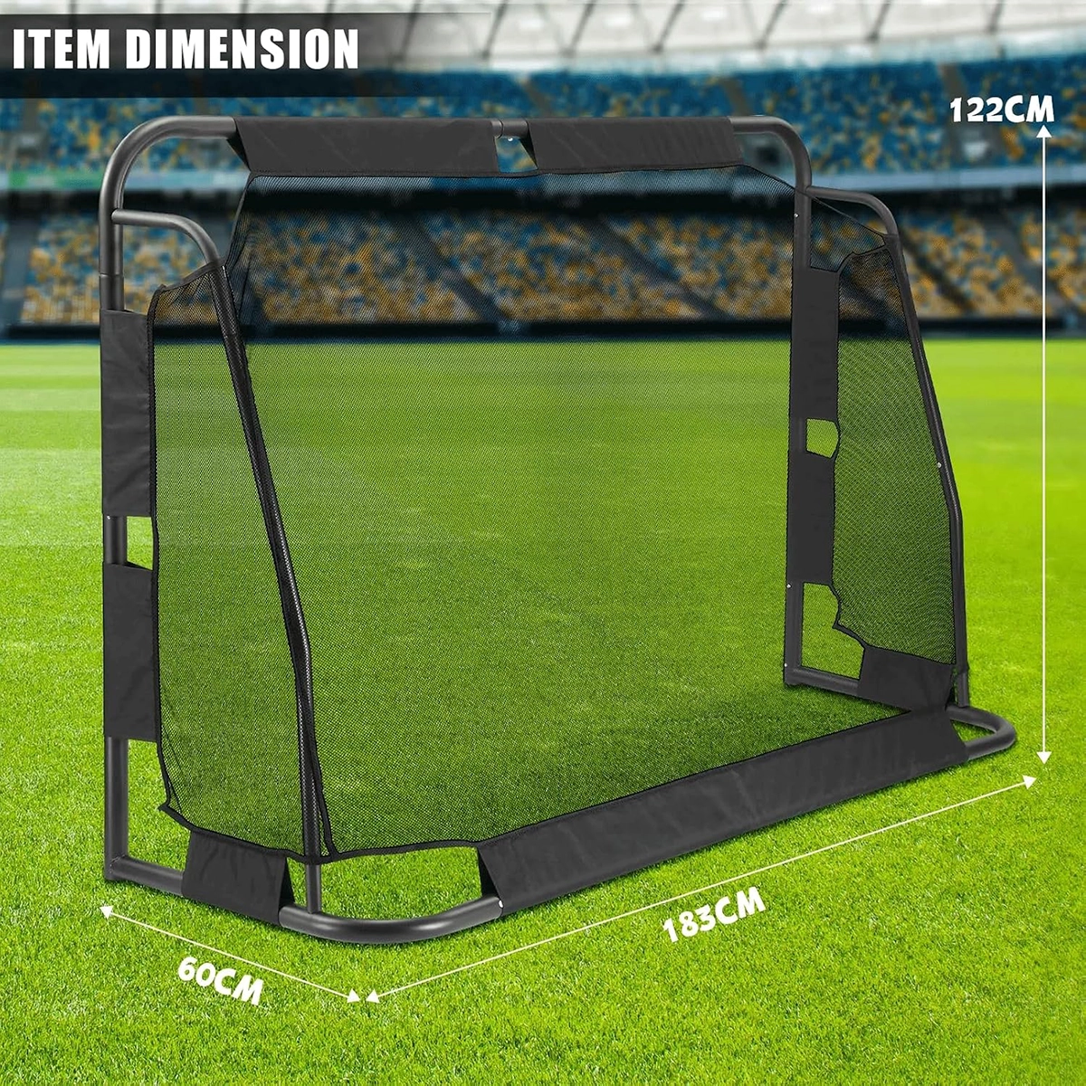 EM-1880 Portable Soccer Goal Dimensions 183 × 60 × 122 cm with Durable Steel Frame and PE Net