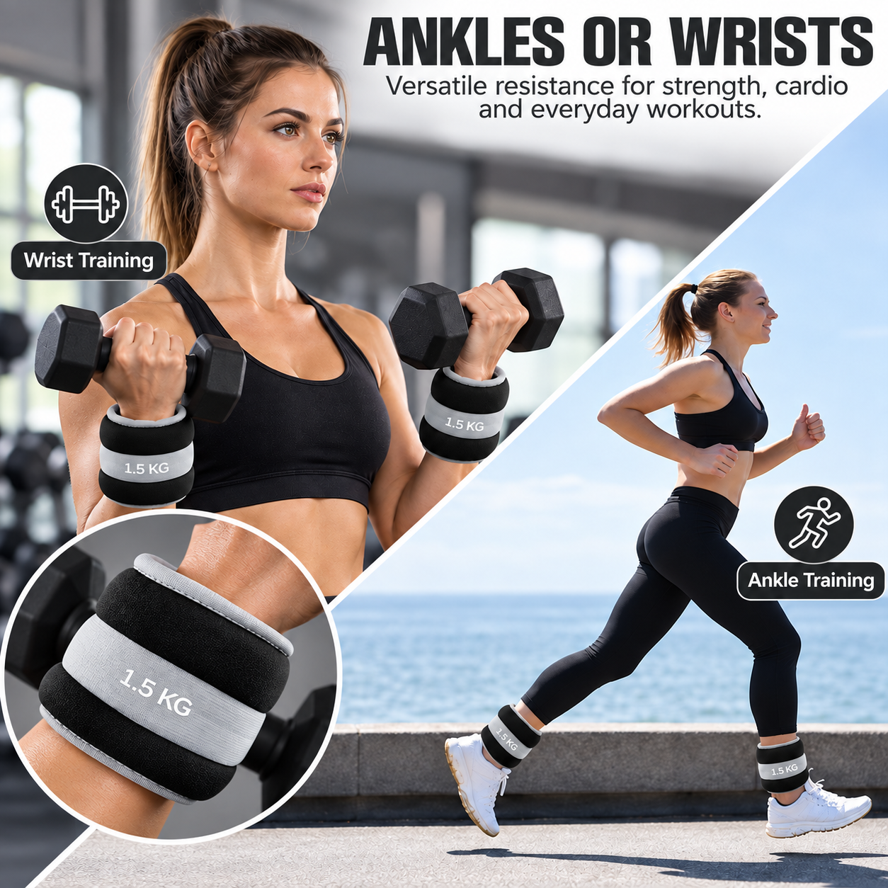 SKY LAND Wrist & Ankle Weights Pair, 1.5 kg Each, EM-9371-1.5 - Image 5