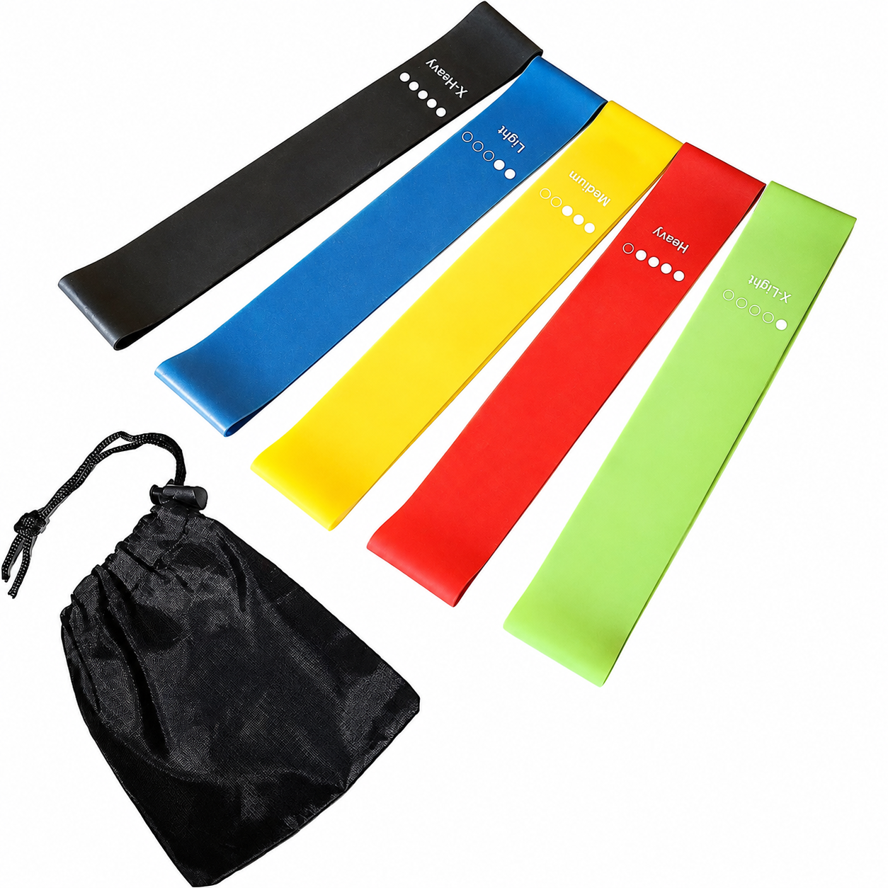 SKY LAND Resistance Band Set with 5 Levels and Carry Pouch EM-9241