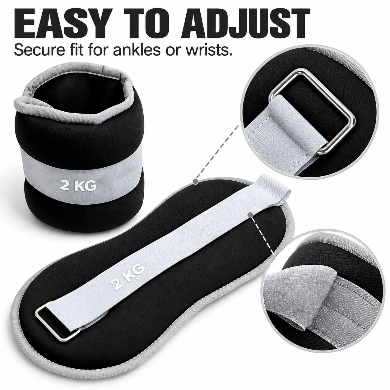 SKY LAND Wrist & Ankle Weights Pair, 2.5 kg Each, EM-9371-2.5 - Image 3