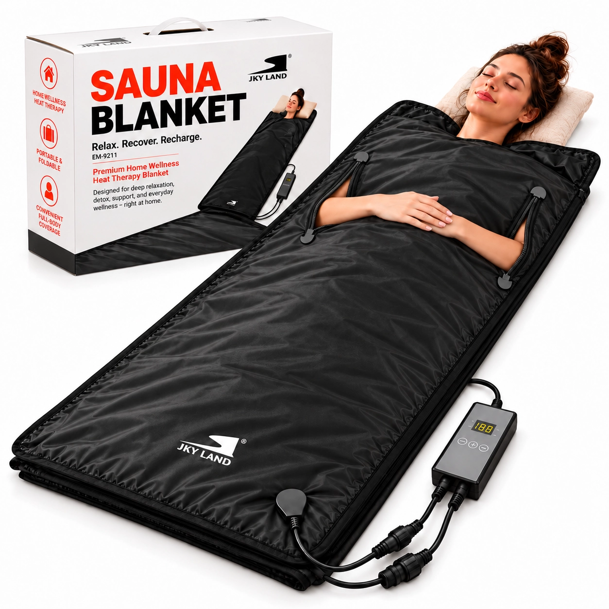SKY LAND EM-9211 Infrared Sauna Blanket with Digital Heat & Timer
